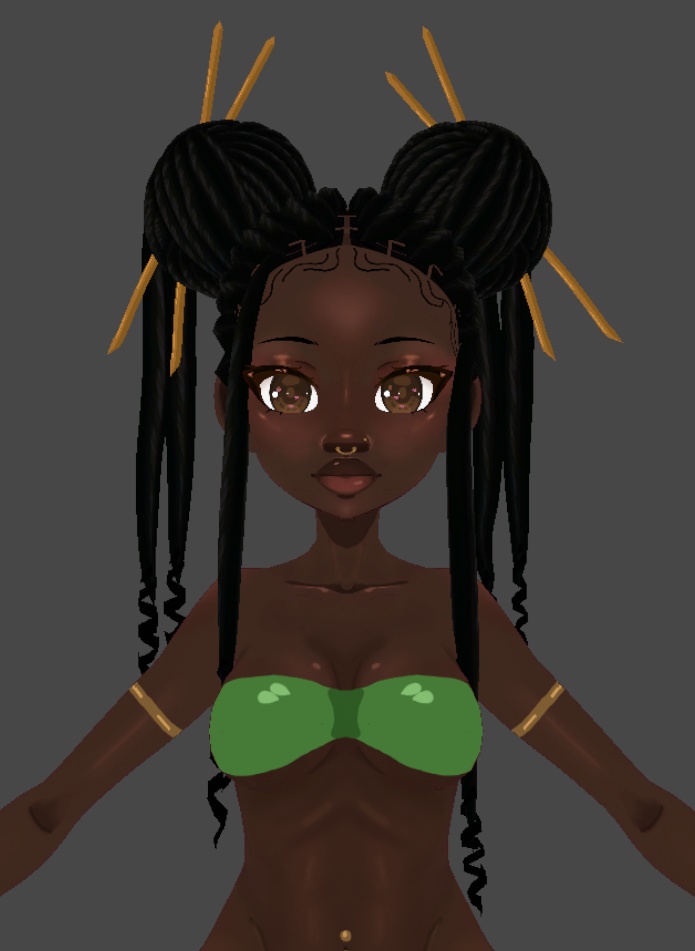 Loc buns with pins [.vroid hair preset]