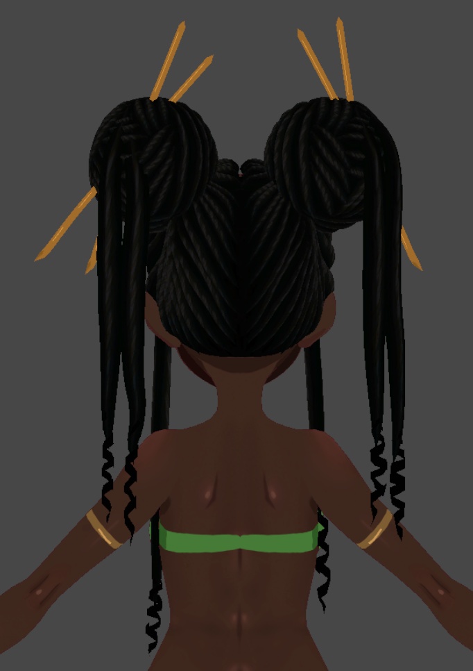 Loc buns with pins [.vroid hair preset] - Beef - BOOTH