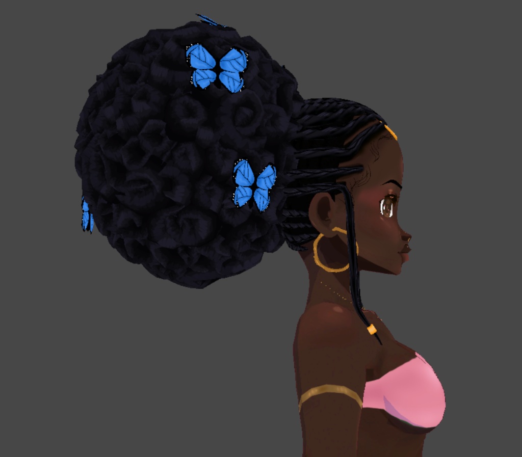 Butterfly cornrow afro