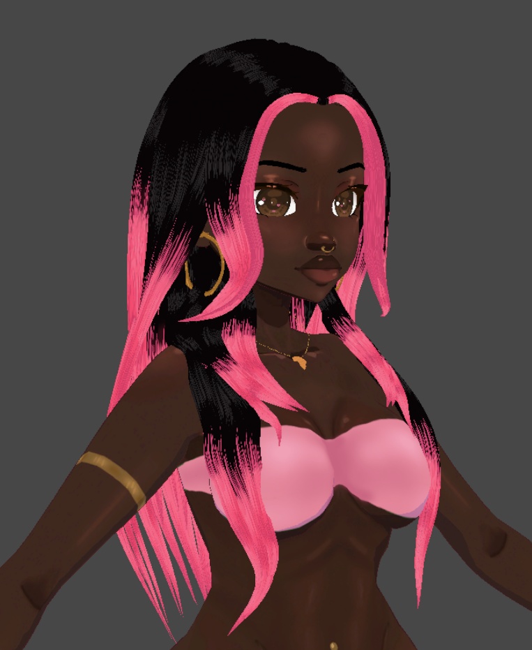 wavy pink tips (.vroid file)