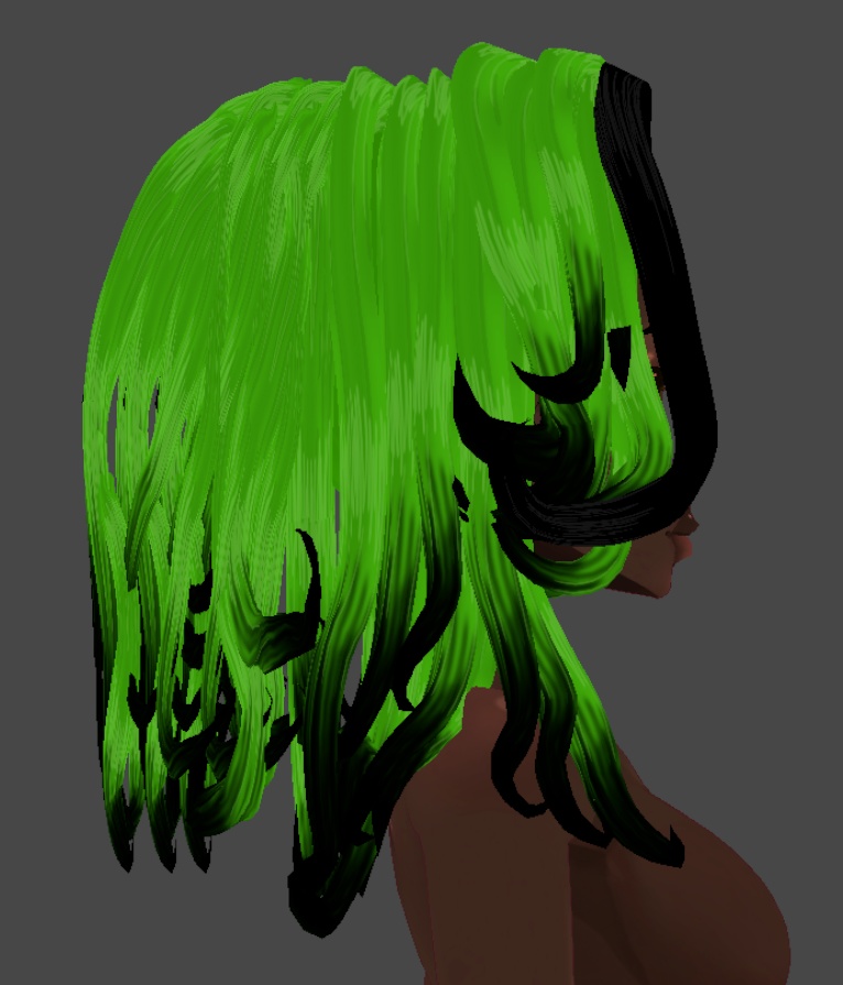 curly green to black gradient (.vroid file hair preset)