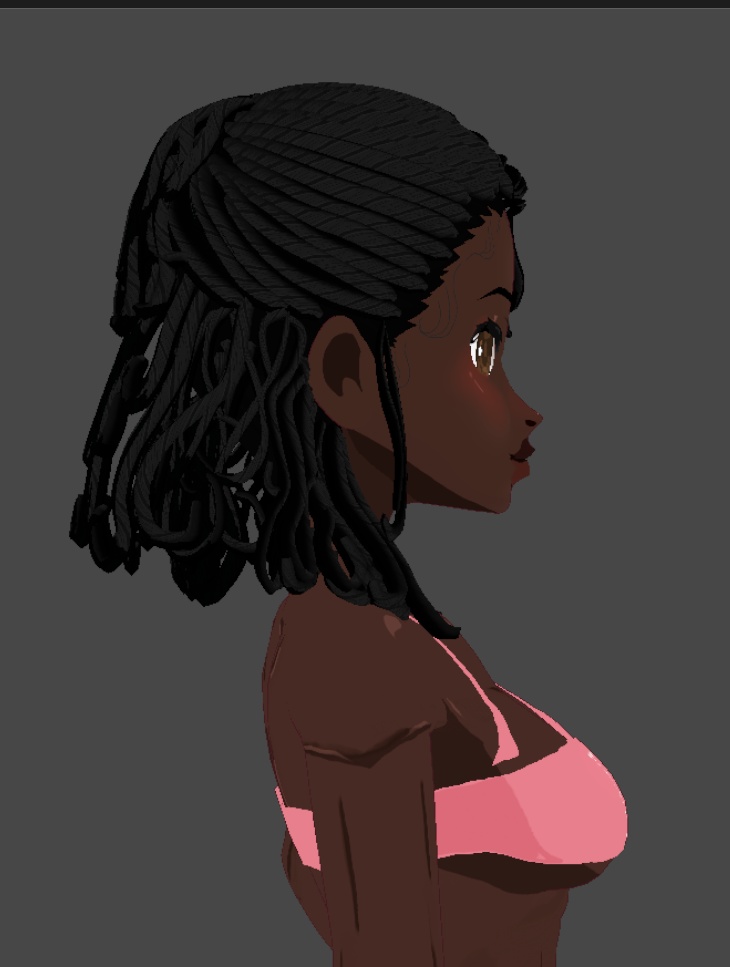 Curly Loc Bob [Vroid hairpreset.] - Beef - BOOTH