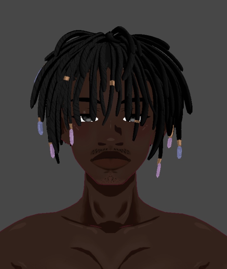 Short locs with jewels [Vroid hairpreset]