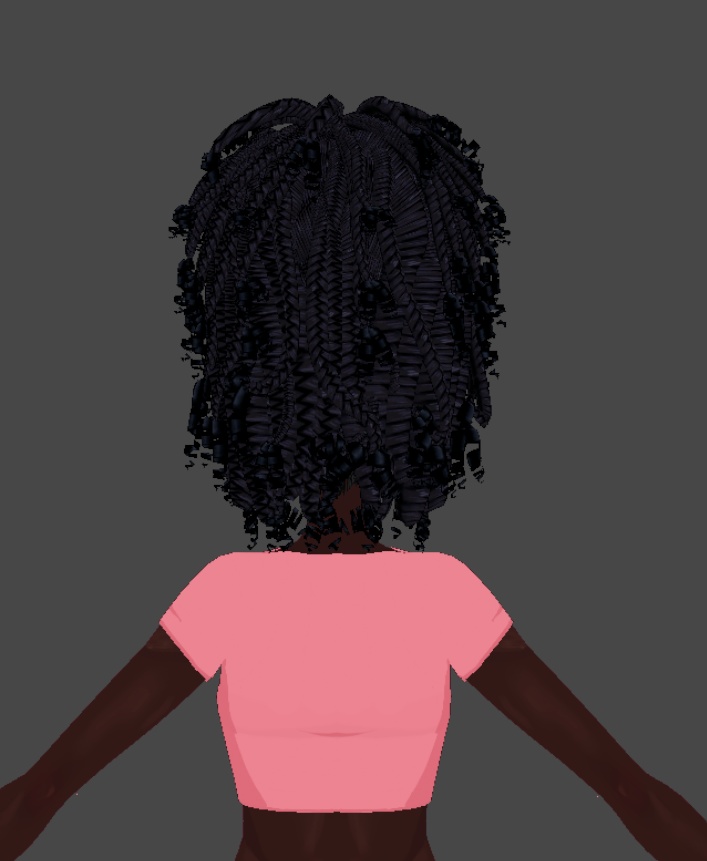Messy braid bun (.Vroid Custom Item)