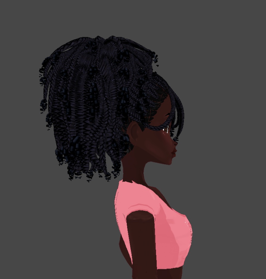 Messy braid bun (.Vroid Custom Item)