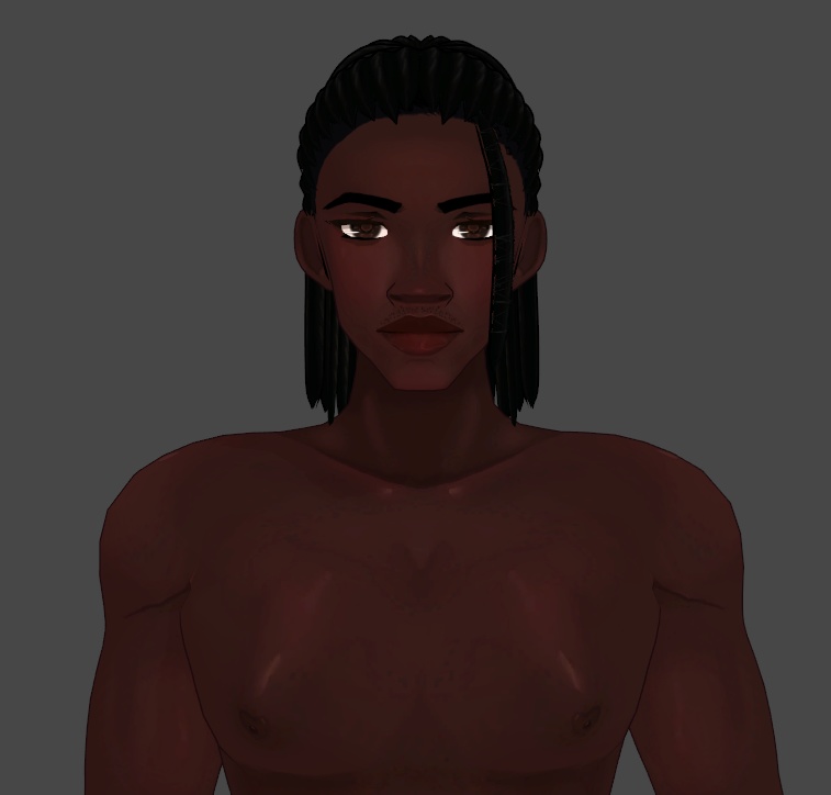 Half up locs shoulder length (.Vroid Custom Item)