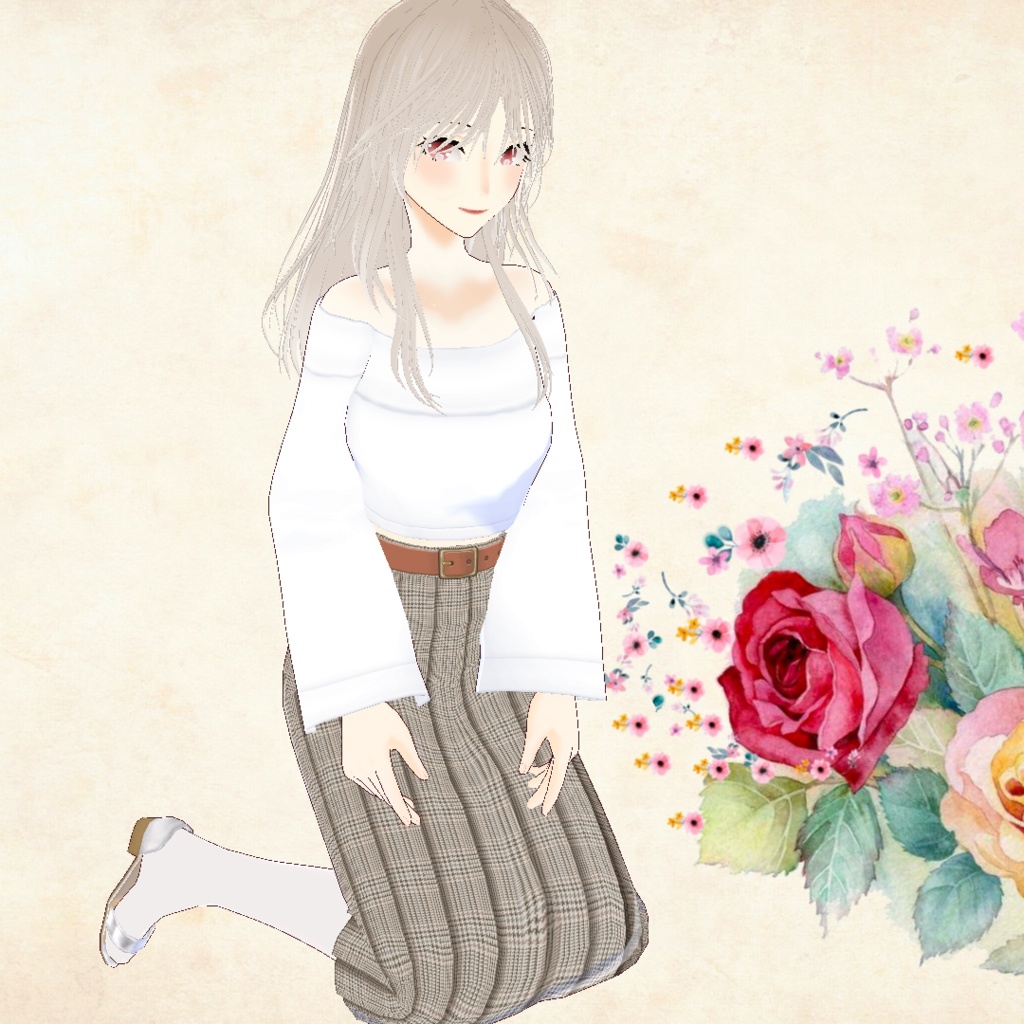 【Vroid】 乱雑な長い髪 Soft Amber Model Avatar & Messy Long Hair Preset