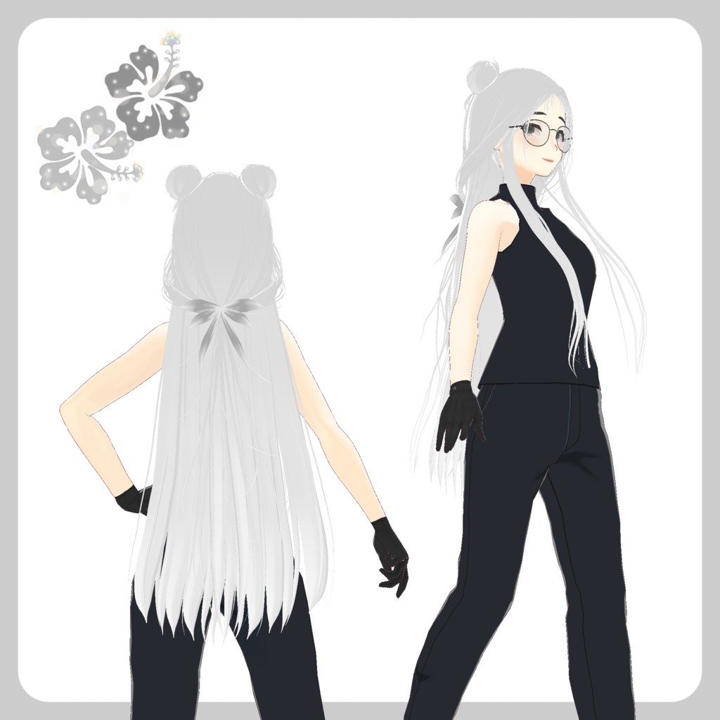 【Vroid】 Long Hair with Buns Preset 長い髪 プリセット