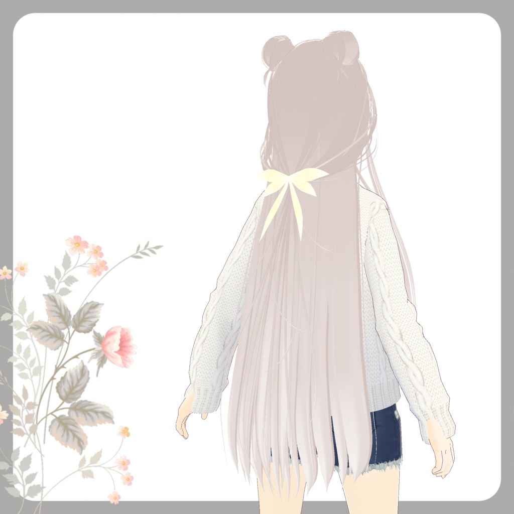 【Vroid】 Long Hair with Buns Preset 長い髪 プリセット