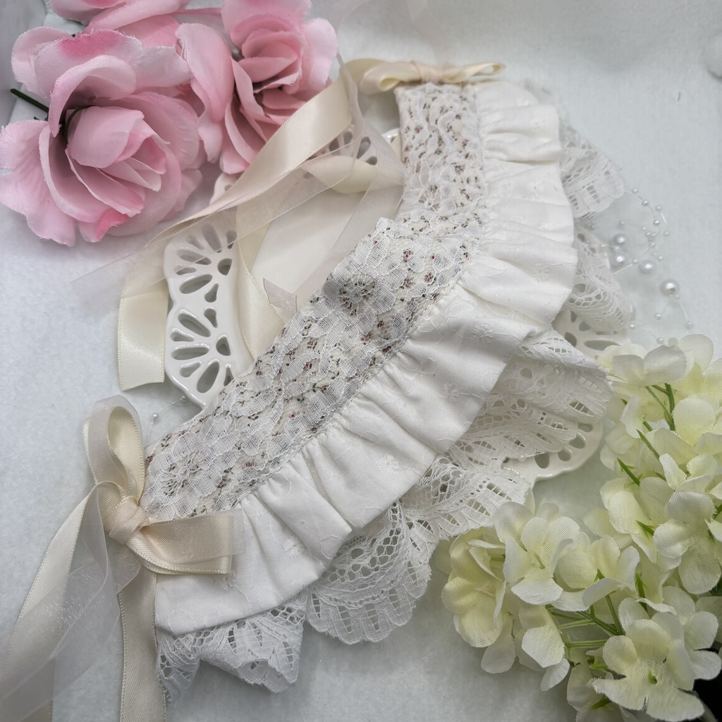 ヘッドドレス♡フラワーフリル アイボリー