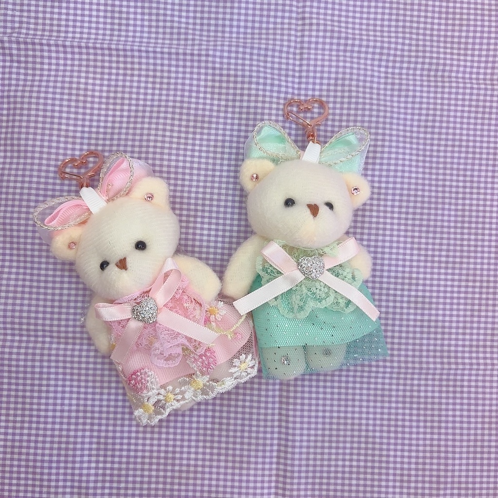 くまちゃん様 ミント＆ピンクおそろいキーホルダー