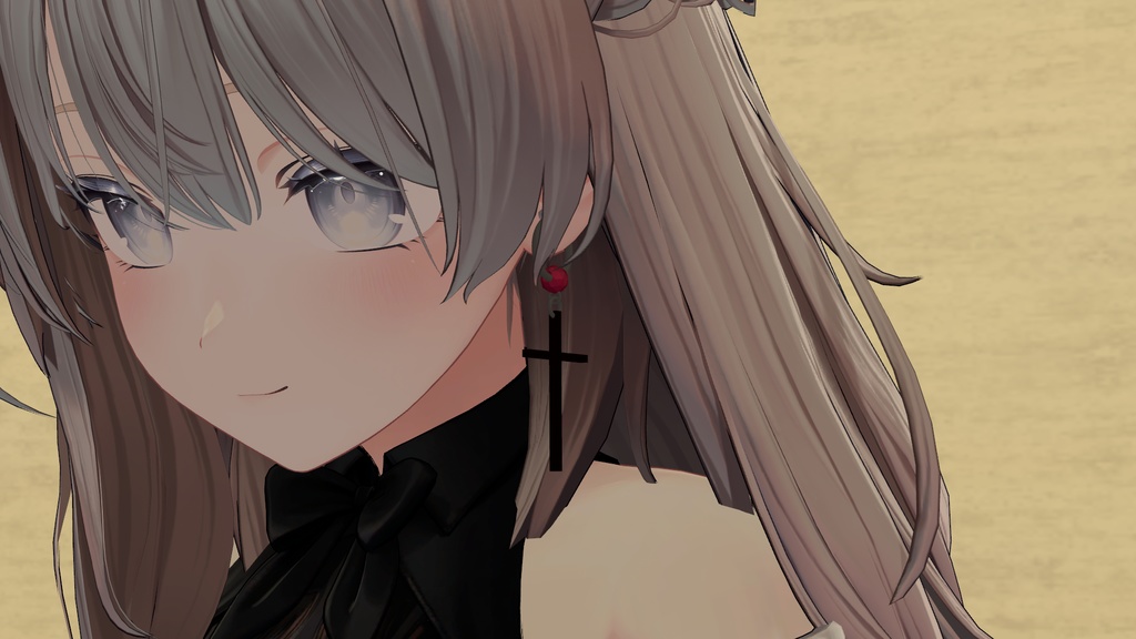 【VRC想定アクセサリー】揺れる十字架ピアス