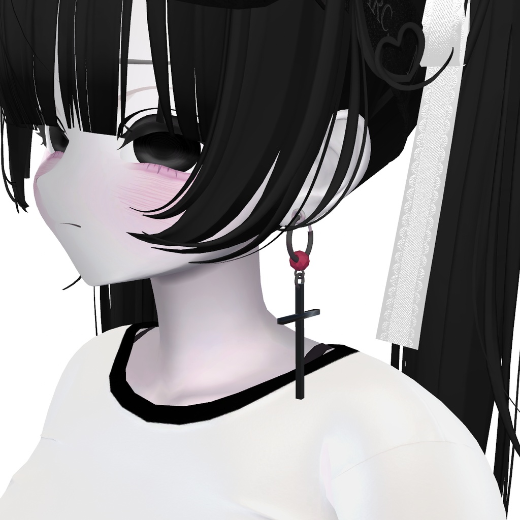 【VRC想定アクセサリー】揺れる十字架ピアス