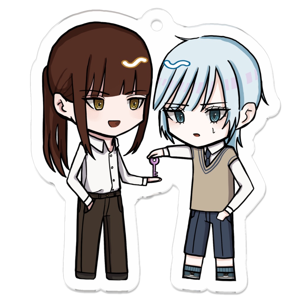 ジール＆リゼルアクリルキーホルダー50×50mm