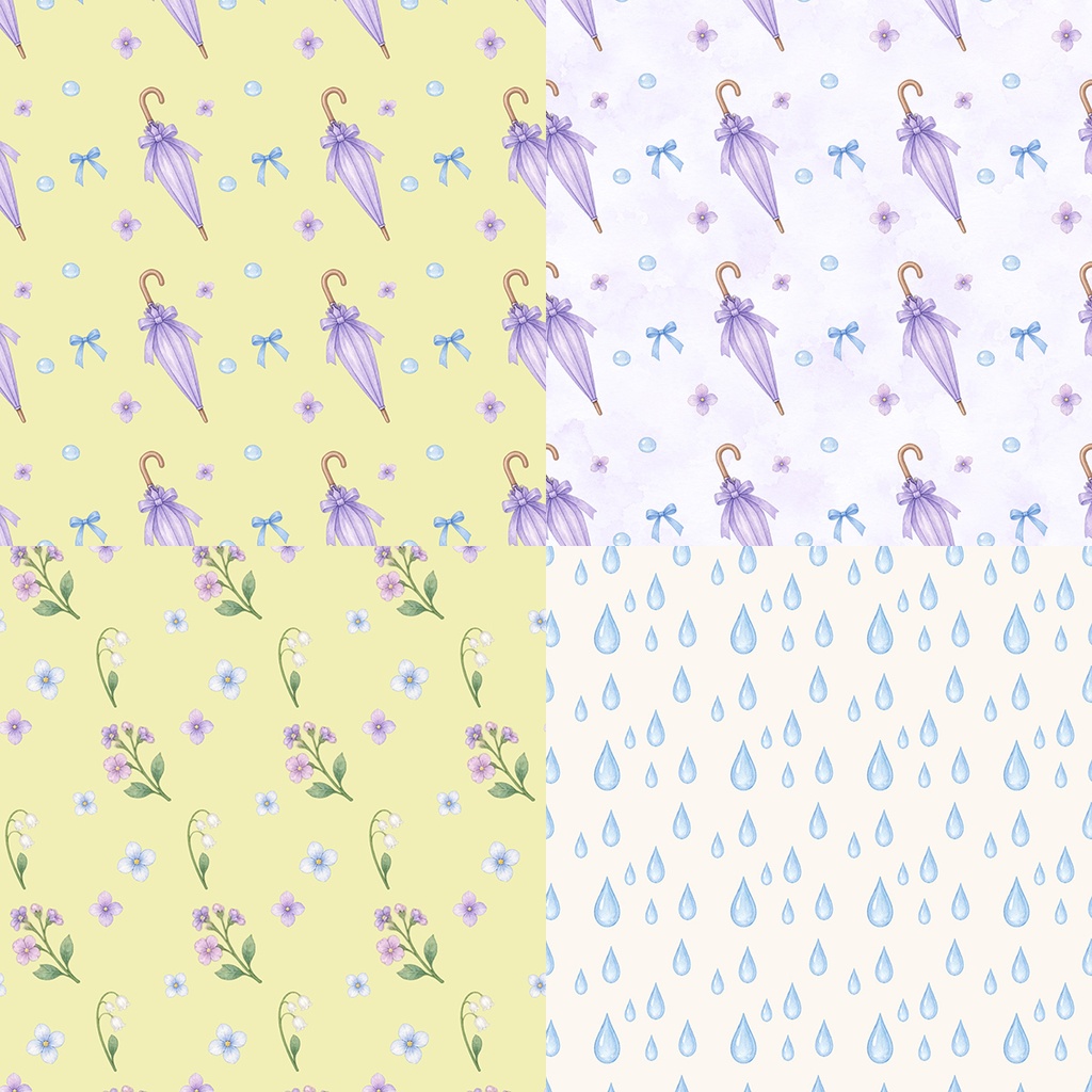 【商用利用OK】雨の日のガーデン|Rainy Day Garden|デジタルペーパー10枚|3600×3600px・JPG