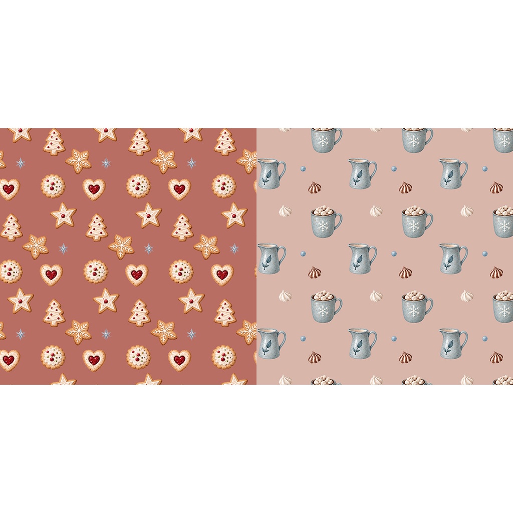 【商用利用OK】冬のベーカリー&スイーツ・マット|Sweet Winter Bakery Matte|デジタルペーパー10枚|3600×3600px・JPG