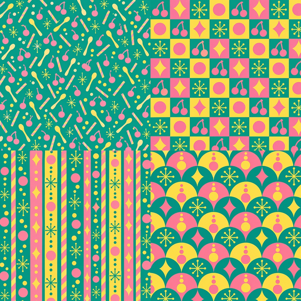 【商用利用OK】レトロソーダショップ|Retro Soda Shop デジタルペーパー10枚|3600×3600px・JPG