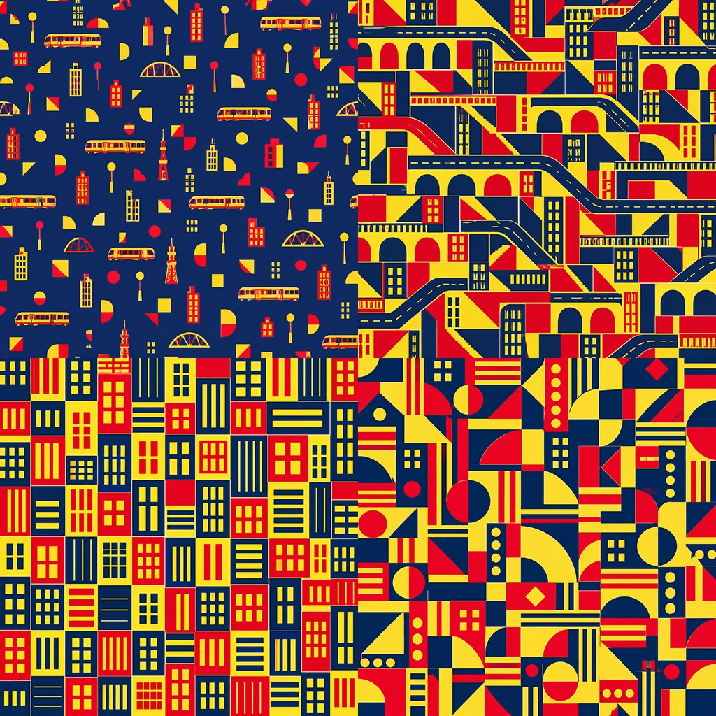【商用利用OK】東京の街並みと幾何学模様|Tokyo Geometric City デジタルペーパー10枚|3600×3600px・JPG