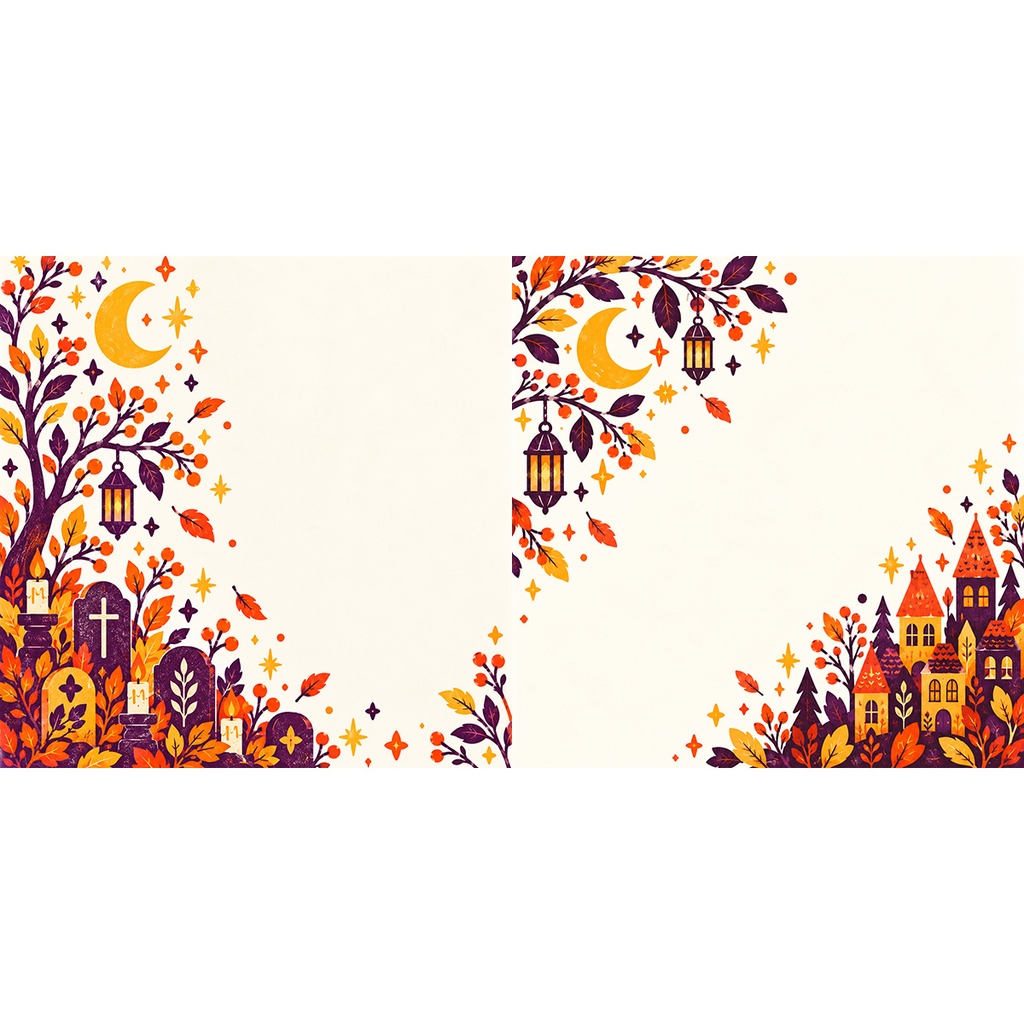 【商用利用OK】黒猫とかぼちゃのハロウィン|Halloween Cats & Pumpkins デジタルペーパー10枚|3600×3600px・JPG