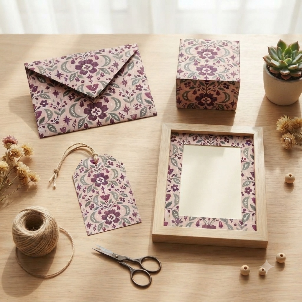 【商用利用OK】北欧フォークの森と花|Nordic Folk Forest & Flowers デジタルペーパー10枚|3600×3600px・JPG
