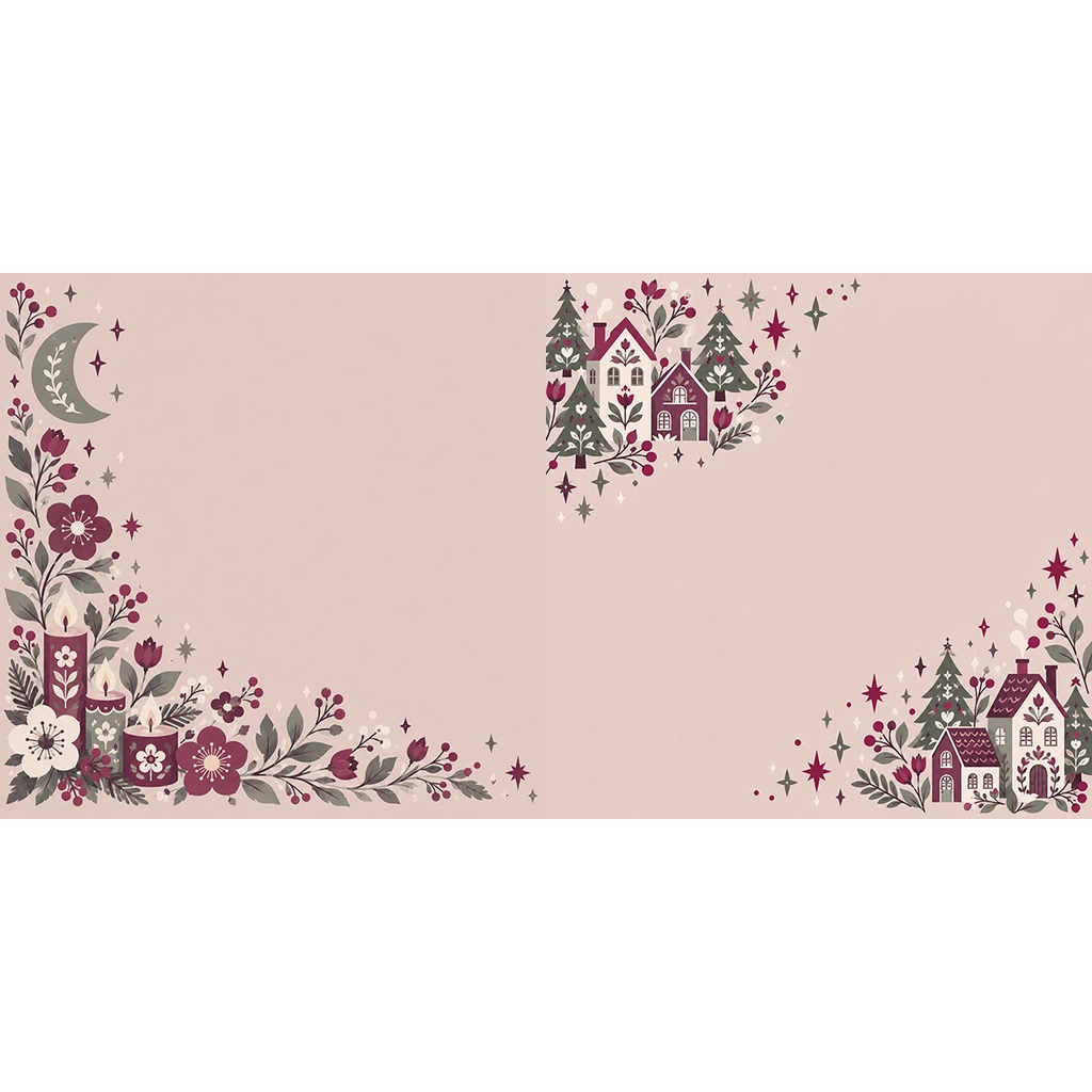 【商用利用OK】北欧フォークの森と花|Nordic Folk Forest & Flowers デジタルペーパー10枚|3600×3600px・JPG