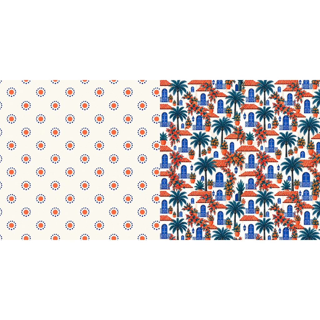 【商用利用OK】地中海リゾート&タイル|Mediterranean Resort & Tiles デジタルペーパー10枚|3600×3600px・JPG