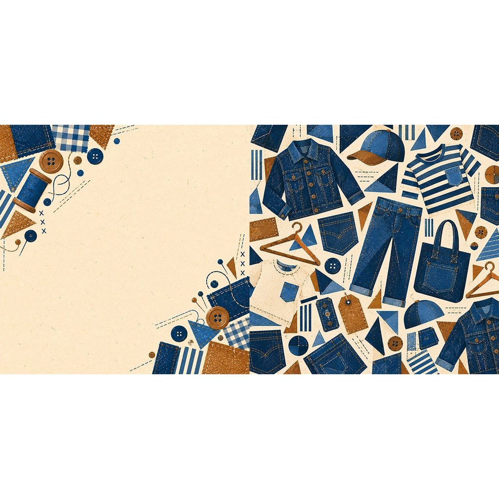 【商用利用OK】デニムパッチワーク|Denim Patchwork デジタルペーパー10枚|3600×3600px・JPG