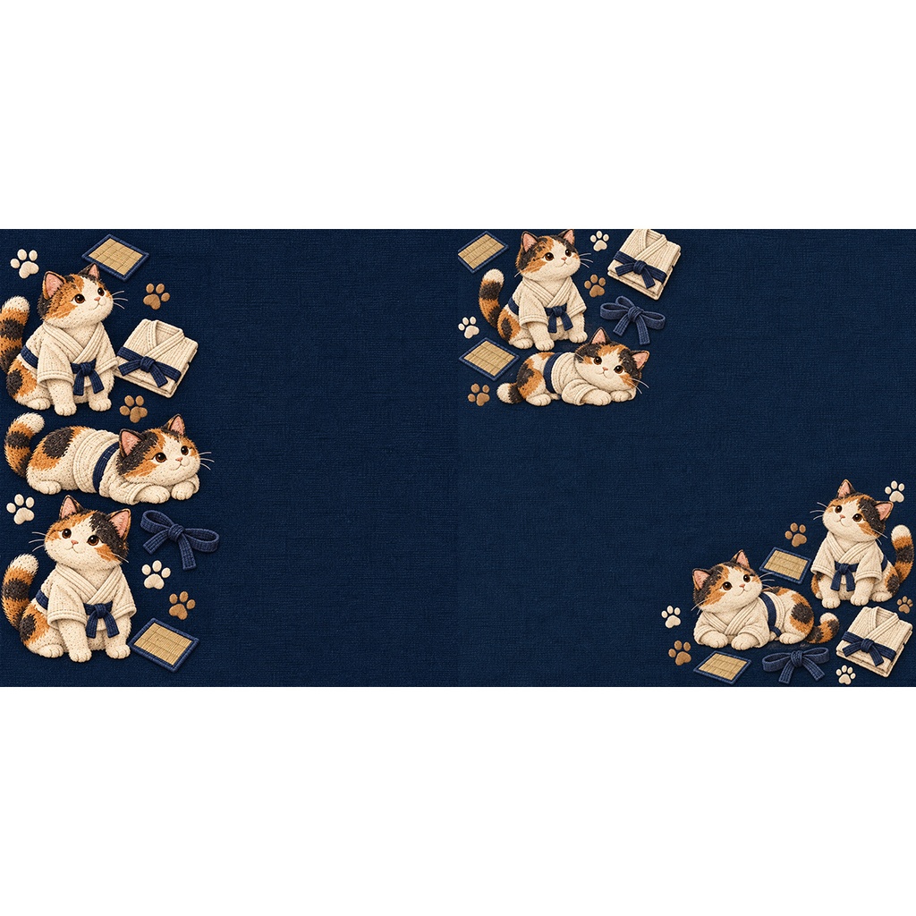 【商用利用OK】柔道着の猫|Judo Cats デジタルペーパー10枚|3600×3600px・JPG