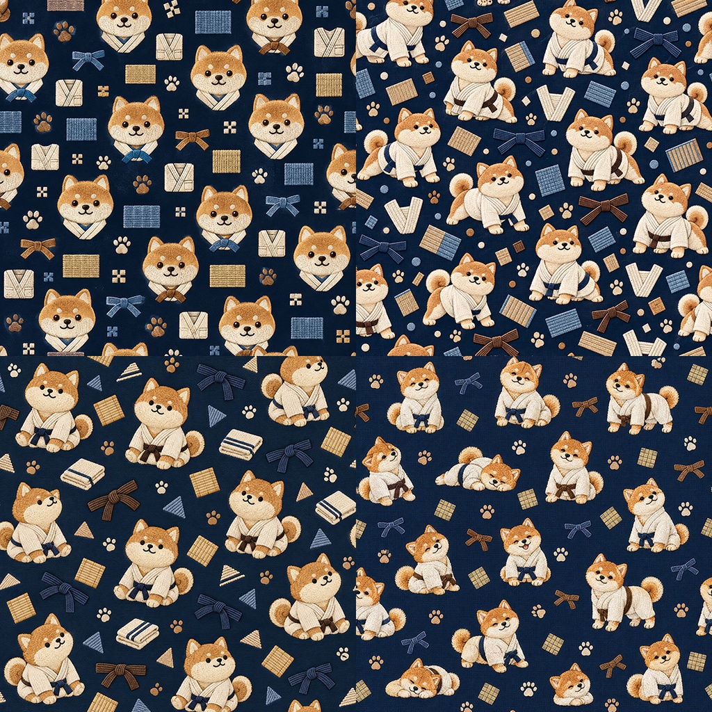 【商用利用OK】柔道着の柴犬|Judo Shiba Inu デジタルペーパー10枚|3600×3600px・JPG