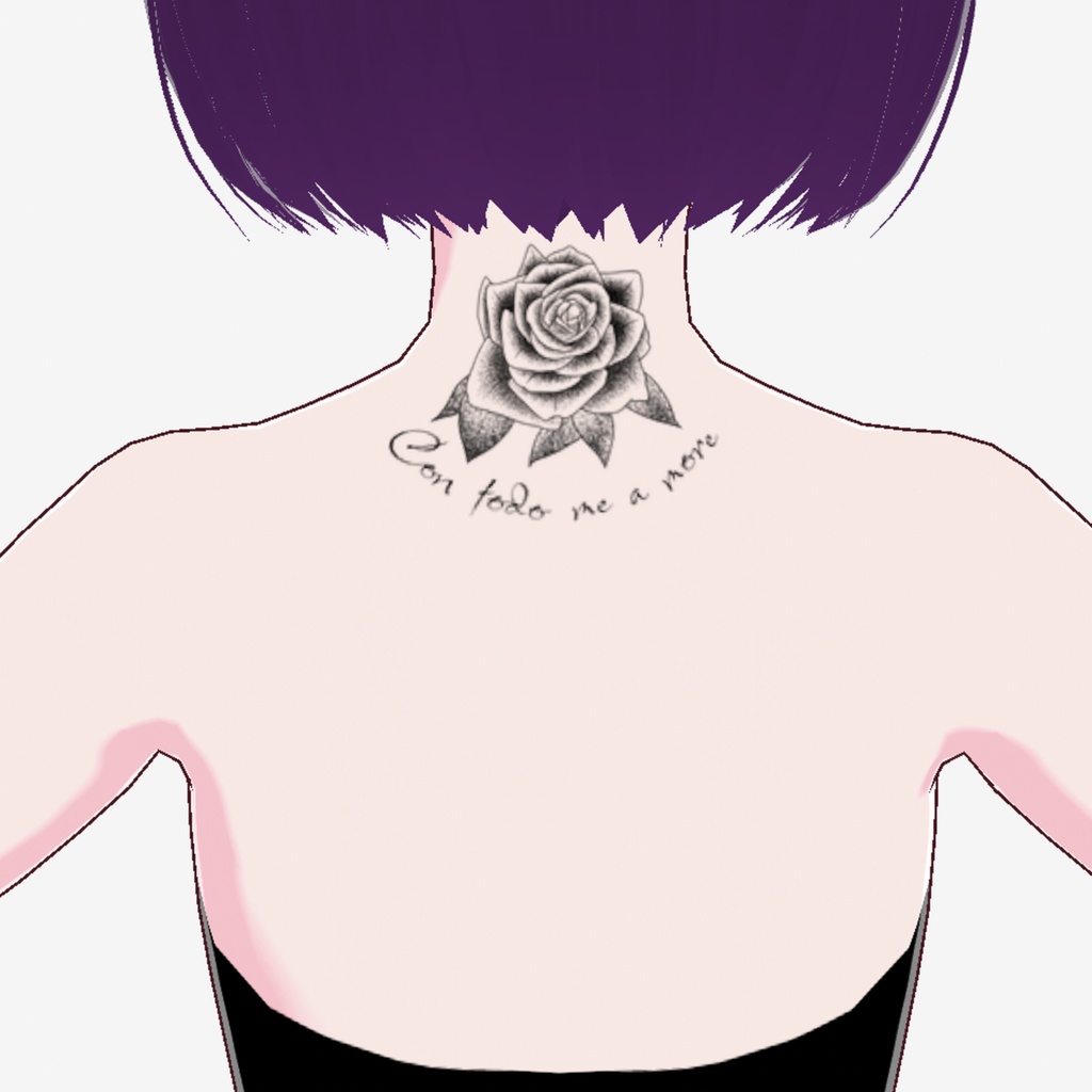 【Vroidテクスチャ】薔薇タトゥー&黒ネイル