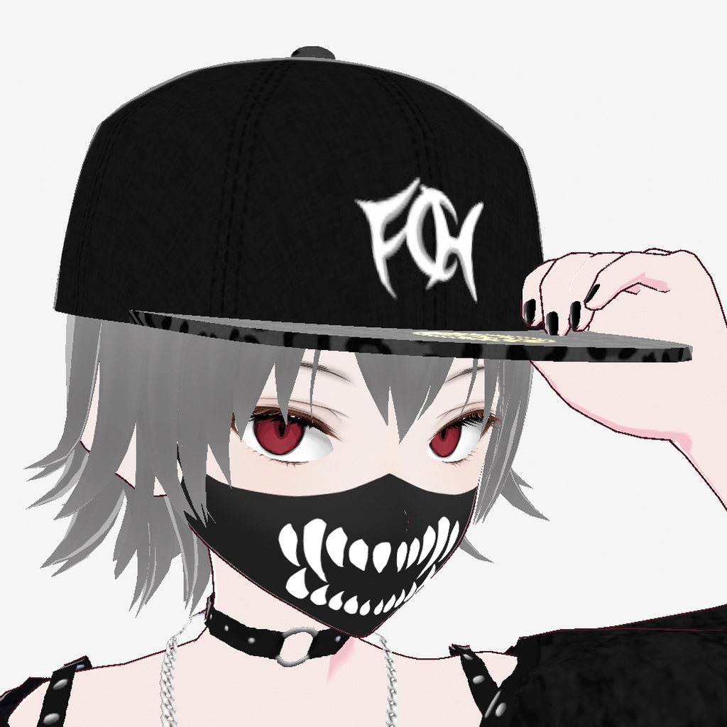 【Vroidテクスチャ】黒キャップ(レオパード柄)