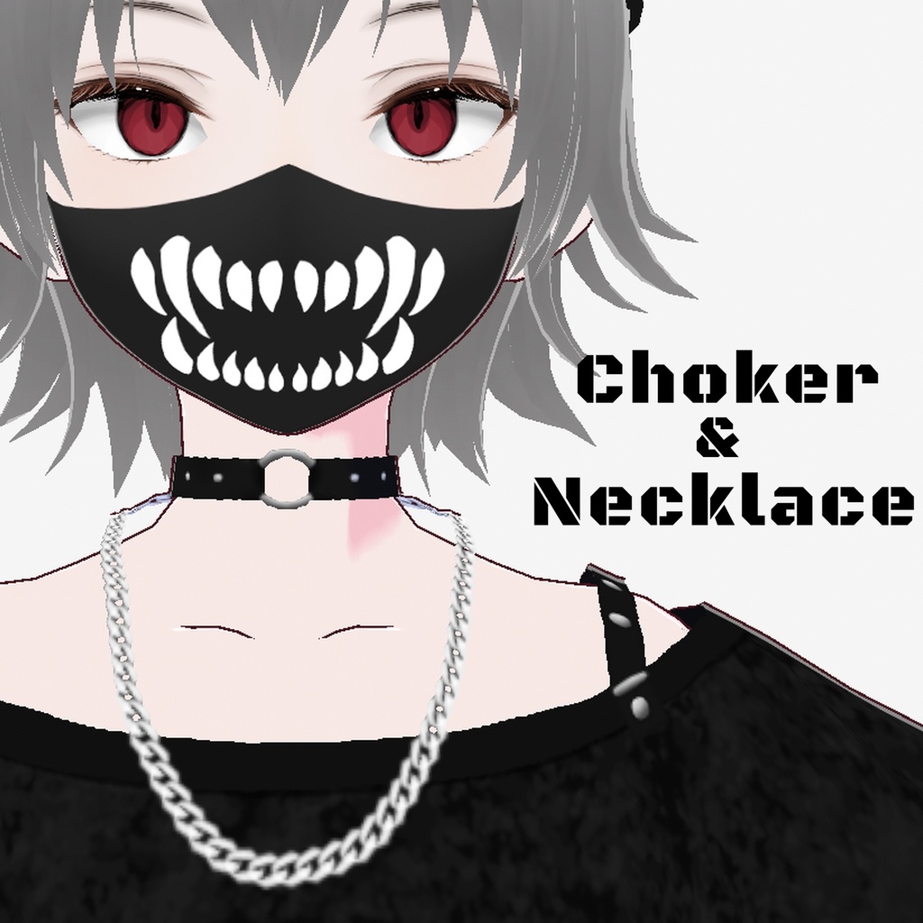 【Vroidテクスチャ】オフショルダーシャツ&ラインパンツ&アクセサリー