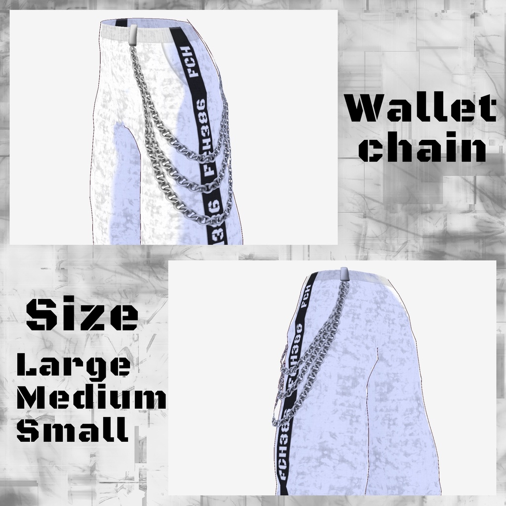 【Vroidテクスチャ】オフショルダーシャツ&ラインパンツ&アクセサリー