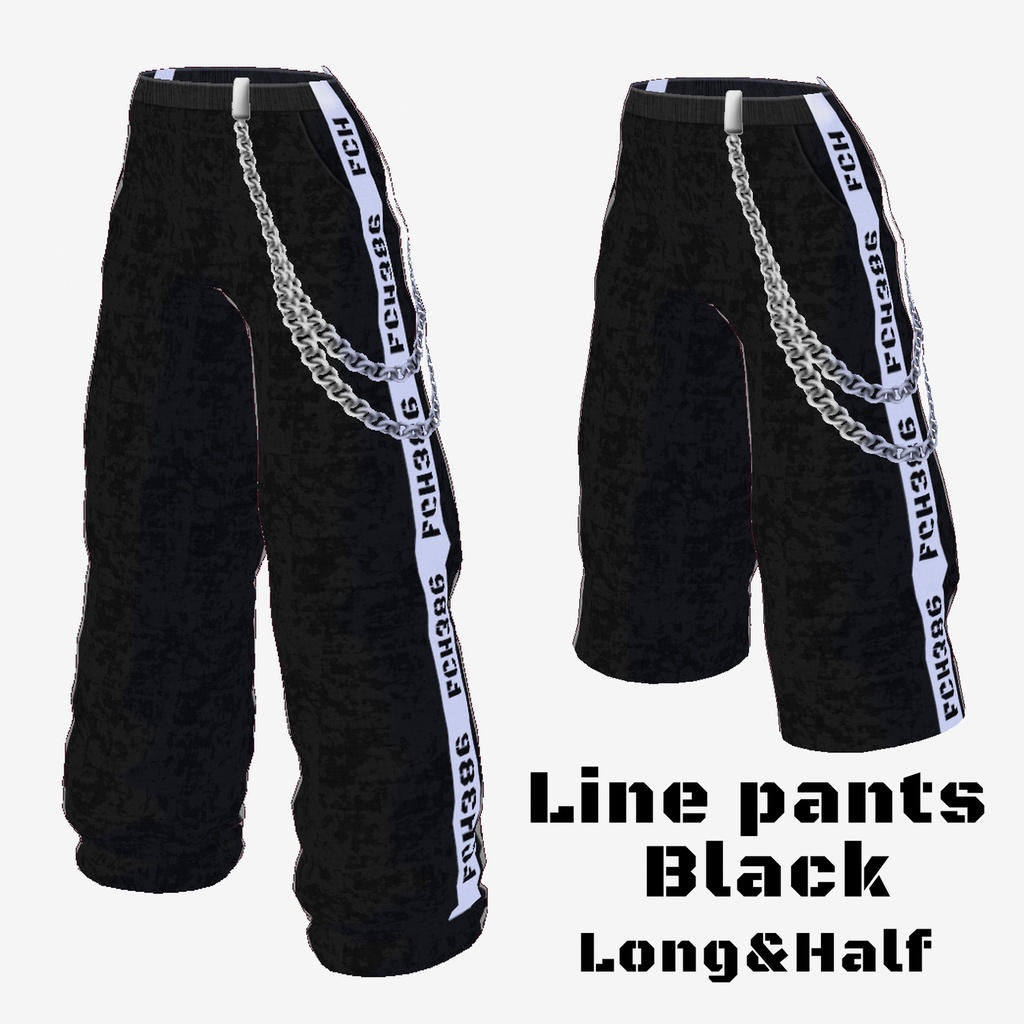 【Vroidテクスチャ】オフショルダーシャツ&ラインパンツ&アクセサリー