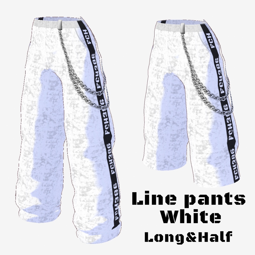 【Vroidテクスチャ】オフショルダーシャツ&ラインパンツ&アクセサリー