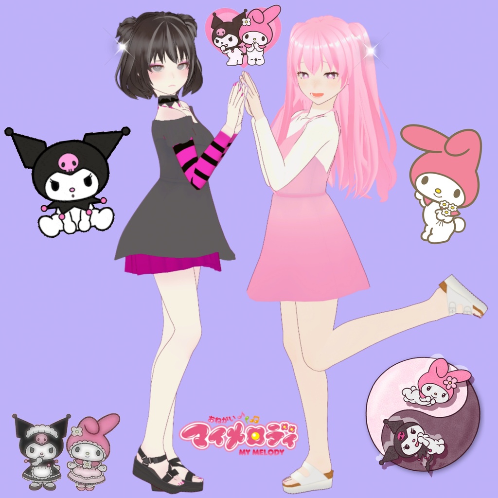 3D Kuromi & Melody Vtuber Model
