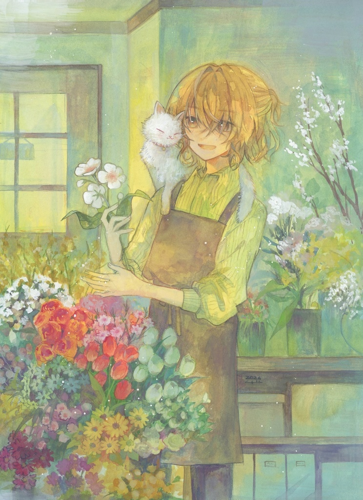 額装原画　「笑顔になりますように」