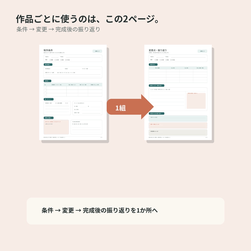 編み物プロジェクト記録帳|棒針・かぎ針|同じ作品をもう一度