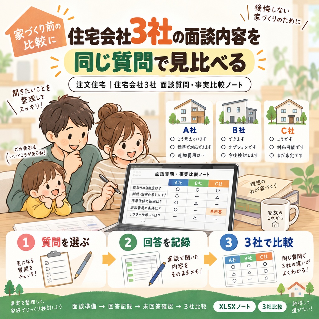 注文住宅｜住宅会社3社 面談質問・事実比較ノート