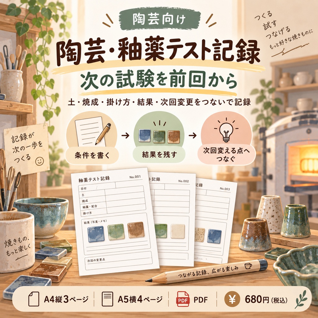 陶芸・釉薬テスト記録｜次の試験を前回から