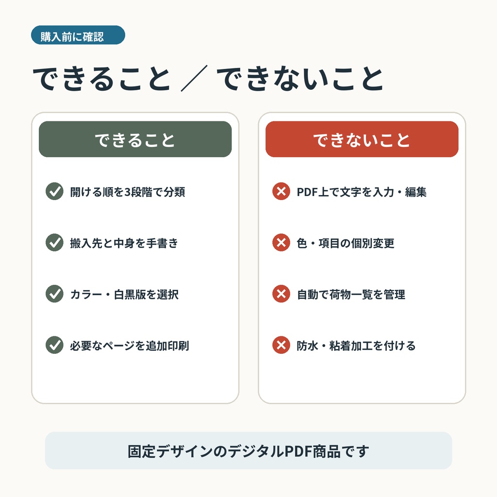 引越し初日が見える 開梱順ラベル