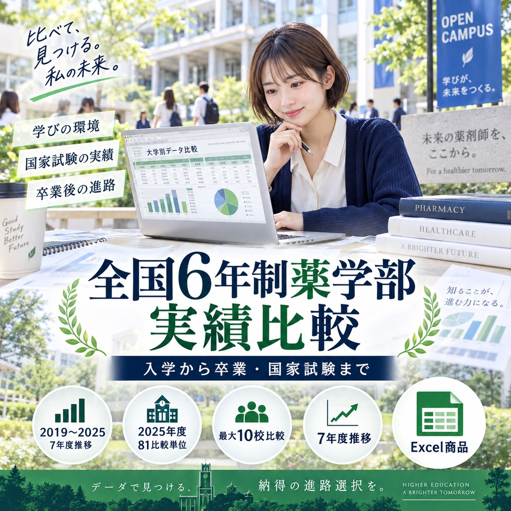 全国6年制薬学部｜入学から卒業・国家試験までの到達実績比較 2019～2025
