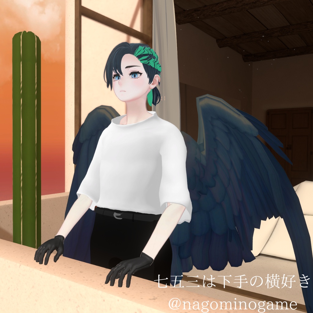 【+Head対応】Simple flared pants and T-shirt