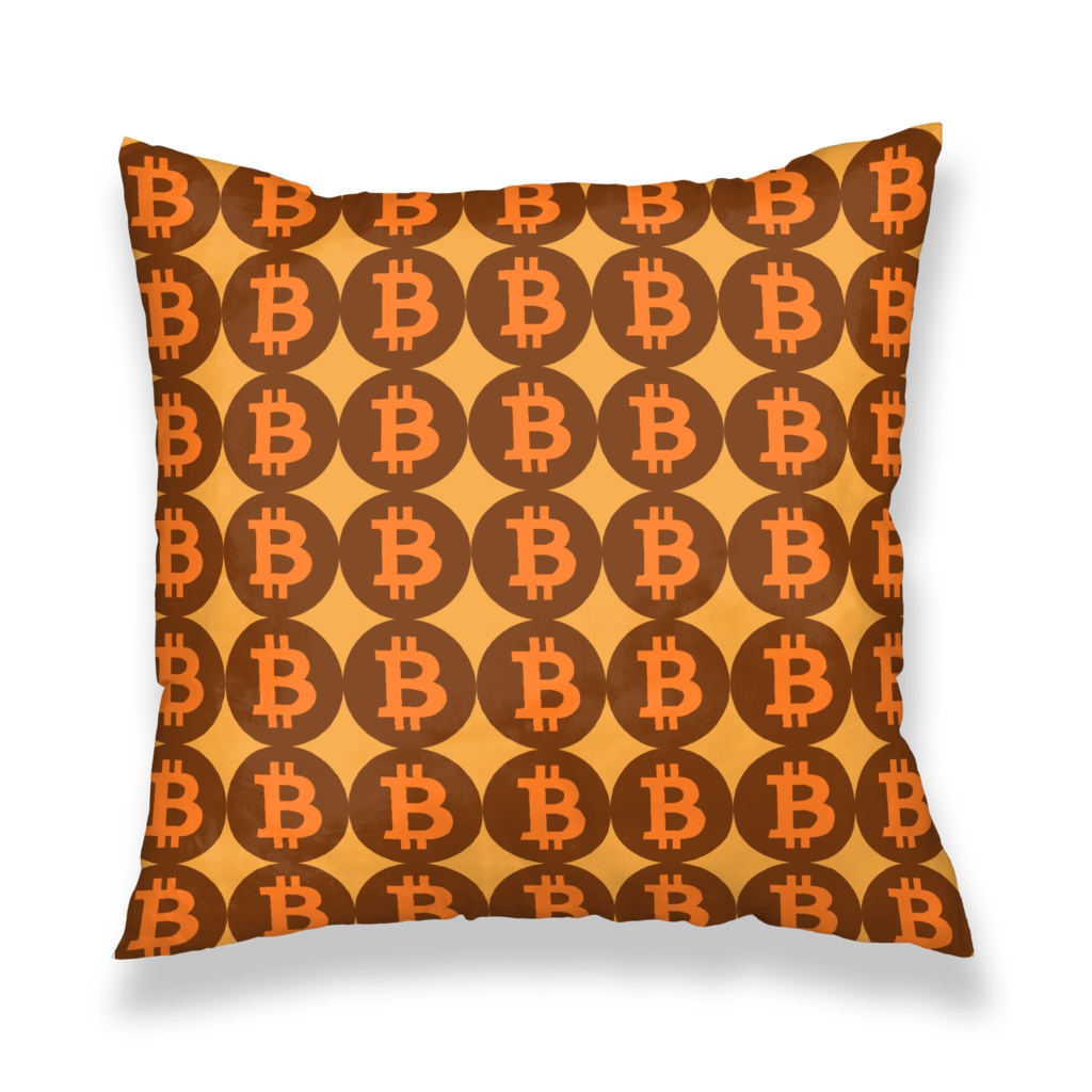 暗号通貨仮想通貨ビットコインデザイン クッションカバー(A)