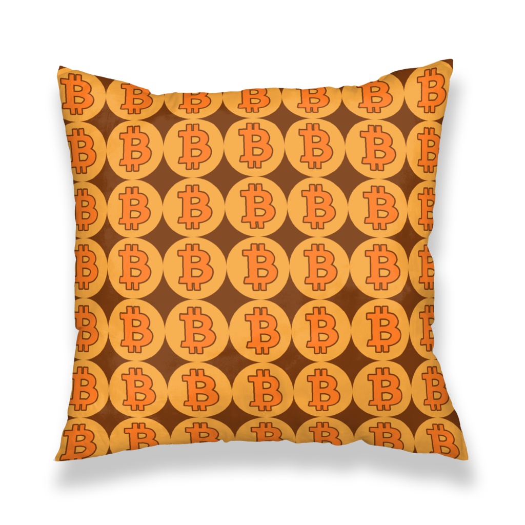 暗号通貨仮想通貨ビットコイン デザインクッションカバー(B)