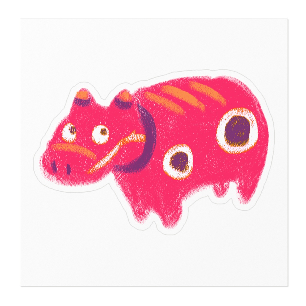 赤べこステッカー