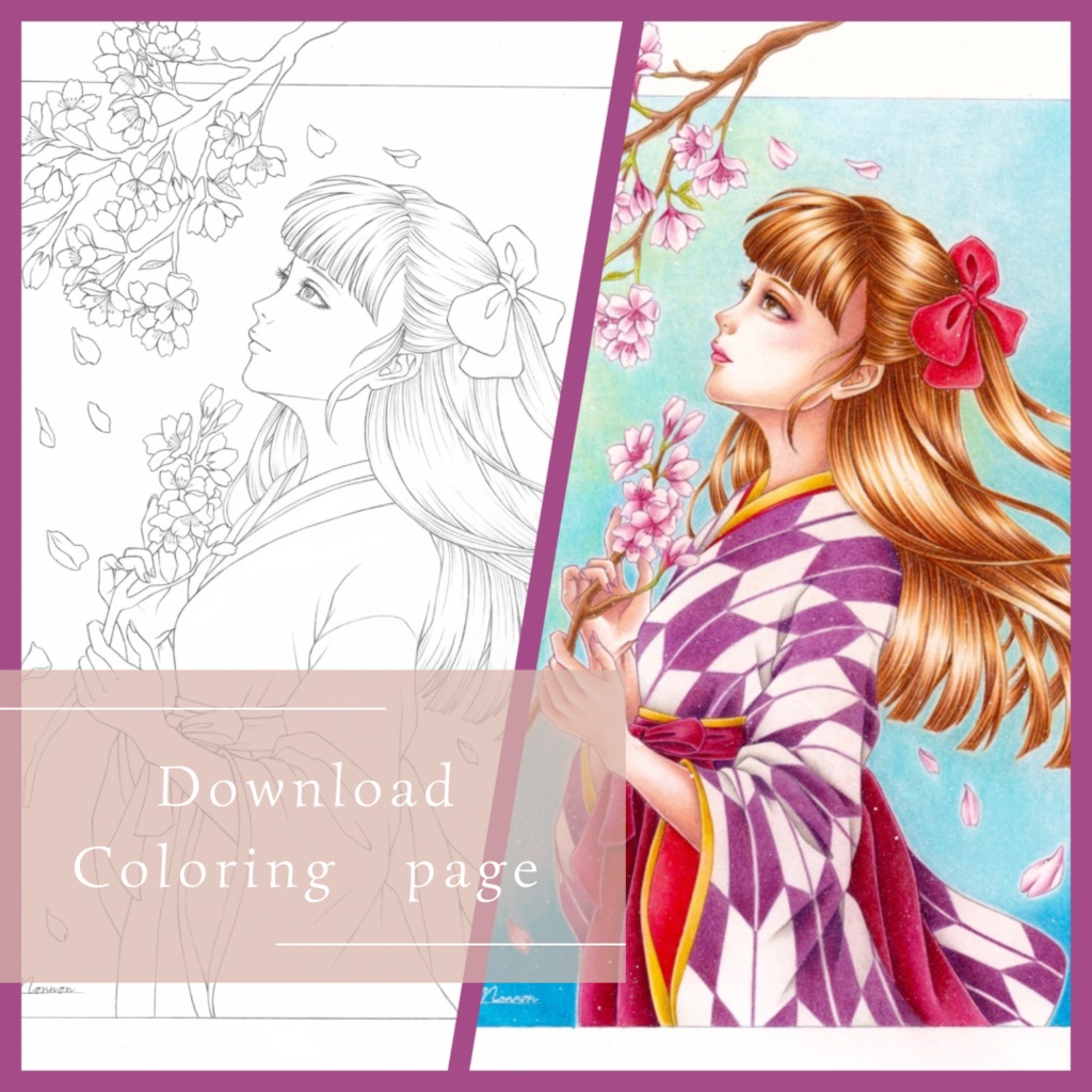 塗り絵線画／卒業