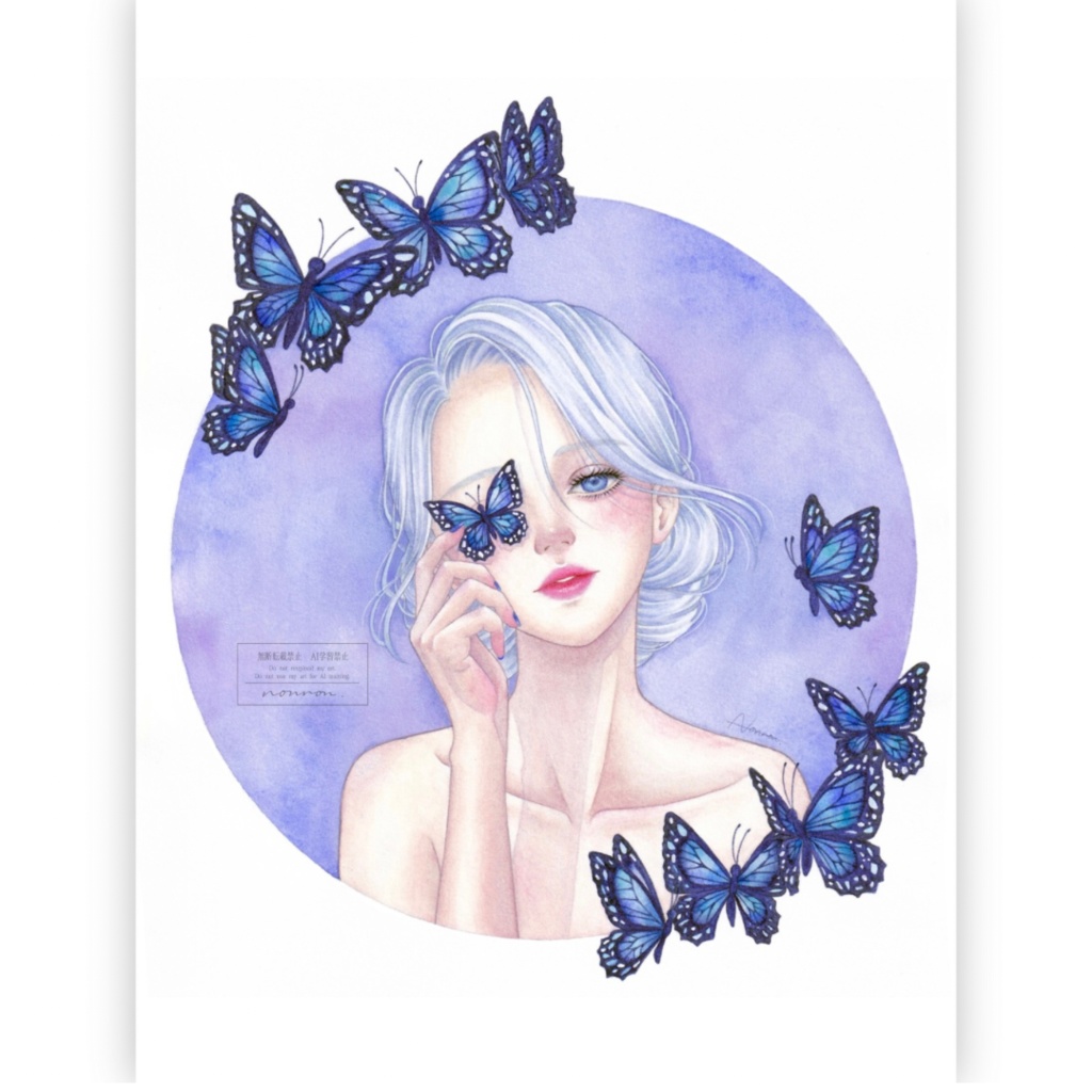 塗り絵用線画/蝶