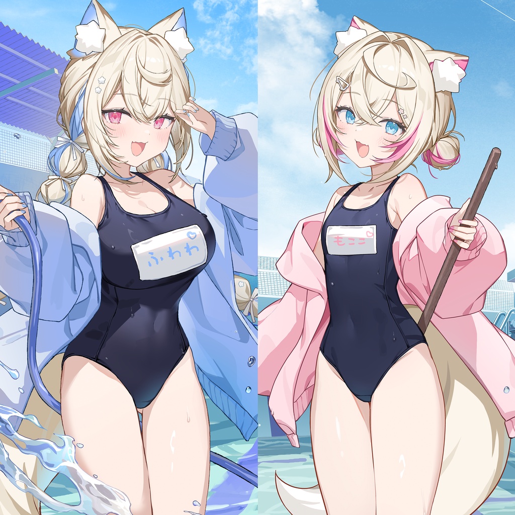 【C108 非公式】FUWAMOCO夏休み等身大タペストリー