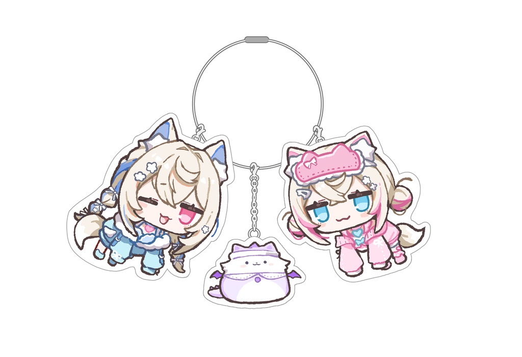 【C108 非公式】フワモコ3連アクリルキーホルダー【単品】